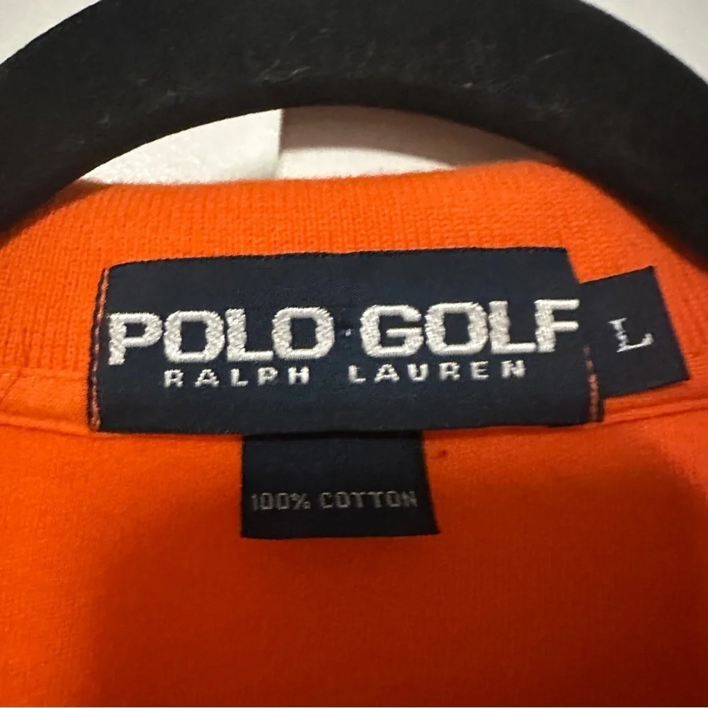 Vintage POLO GOLF RALPH LAUREN Performance Golf Polo Shirt Bright Orange Size L